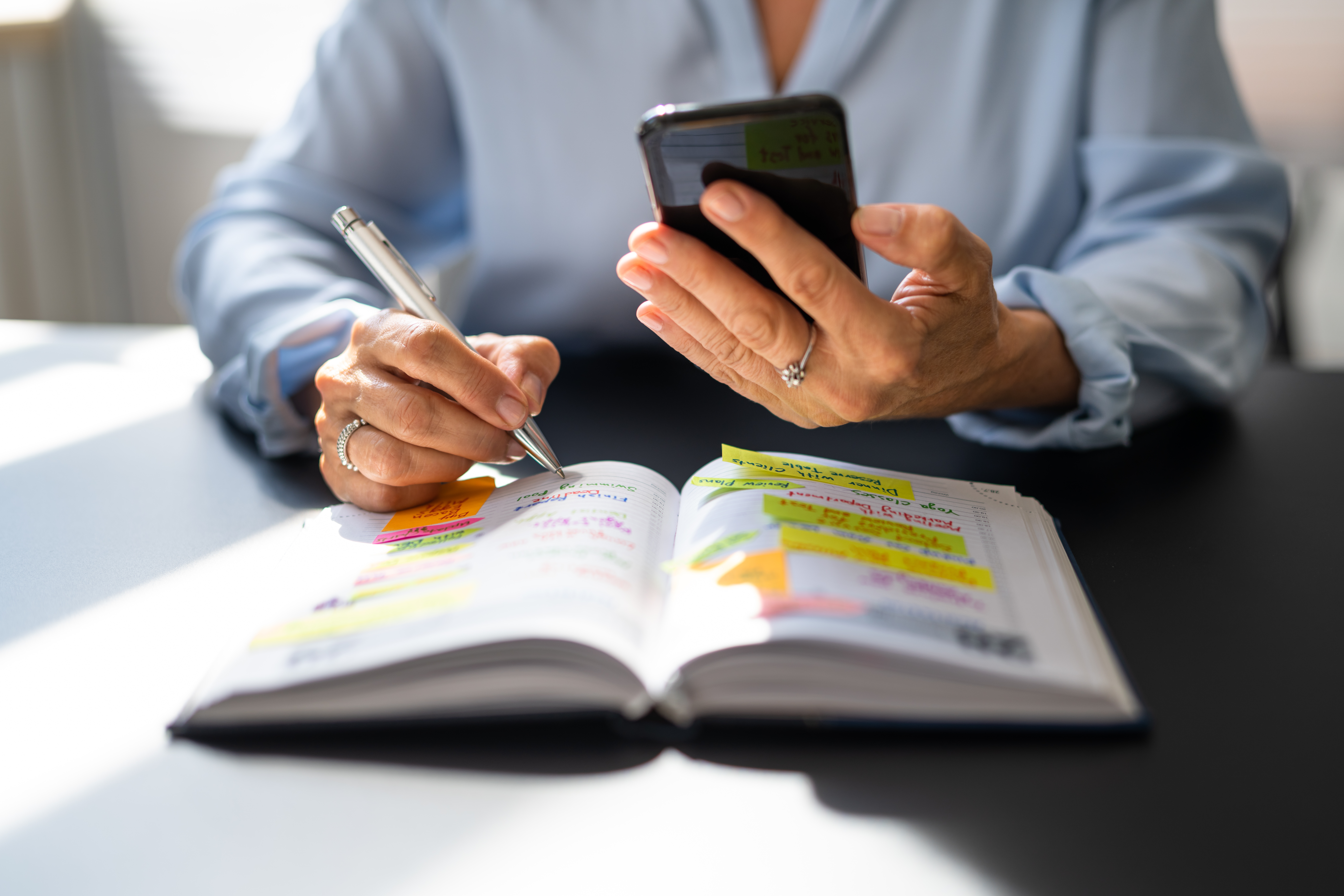 Calendar Schedule Plan In Paper And On Phone